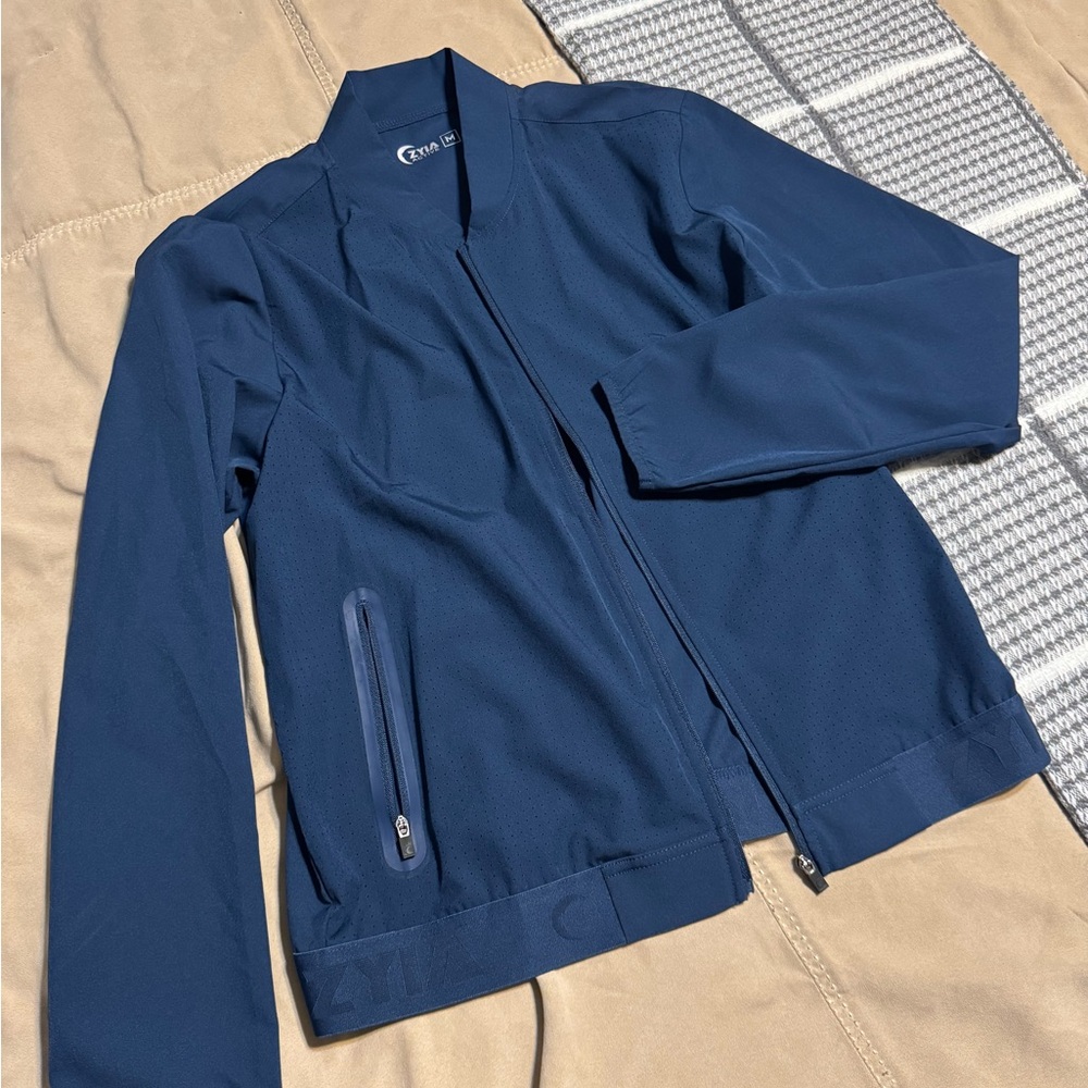 Zyia Deep Blue Full-Zip Lightweight Jacket
